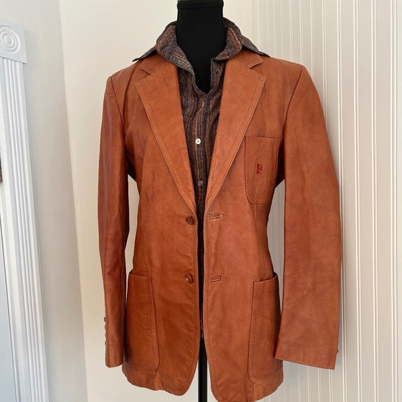 Vintage Genuine Leather Designer Pierre Cardin Blazrr - Picture 1 of 7